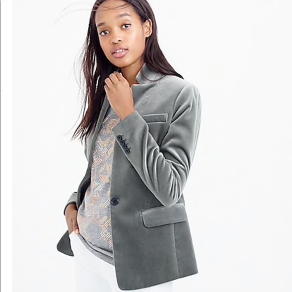 Grey velvet jacket womens Clearance